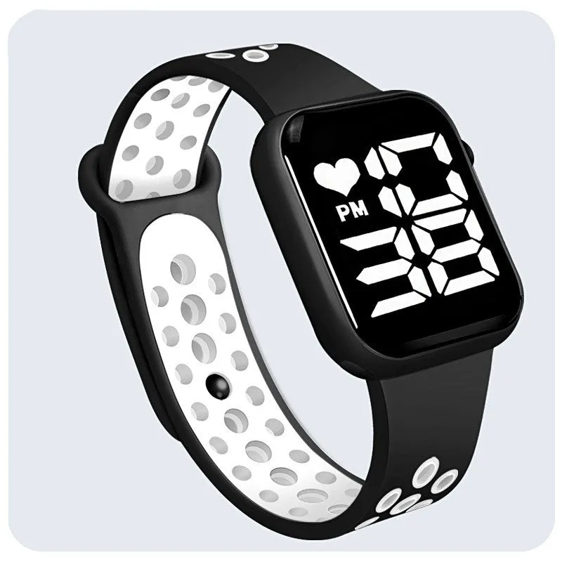 Sidiou Group Women's Watch LED Electronic Square Digital Watches Fashion Casual Silicone Strap Waterproof Sport Simple Wristwatch For Student