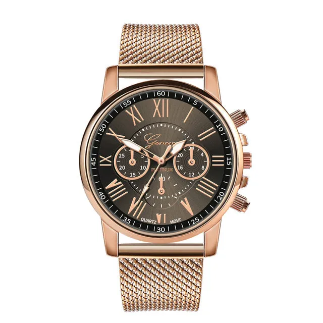 Simple Elegant Luxury Quartz Sport Stainless Steel Wrist Watch Perfect Business Everyday watch
