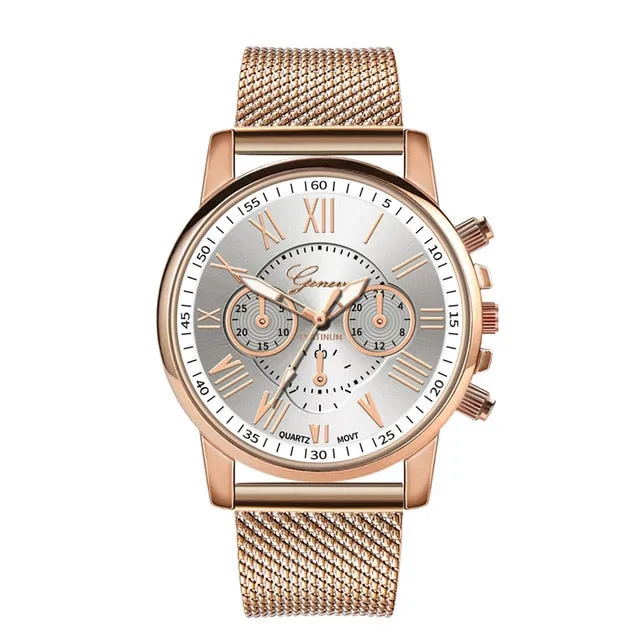 Simple Elegant Luxury Quartz Sport Stainless Steel Wrist Watch Perfect Business Everyday watch
