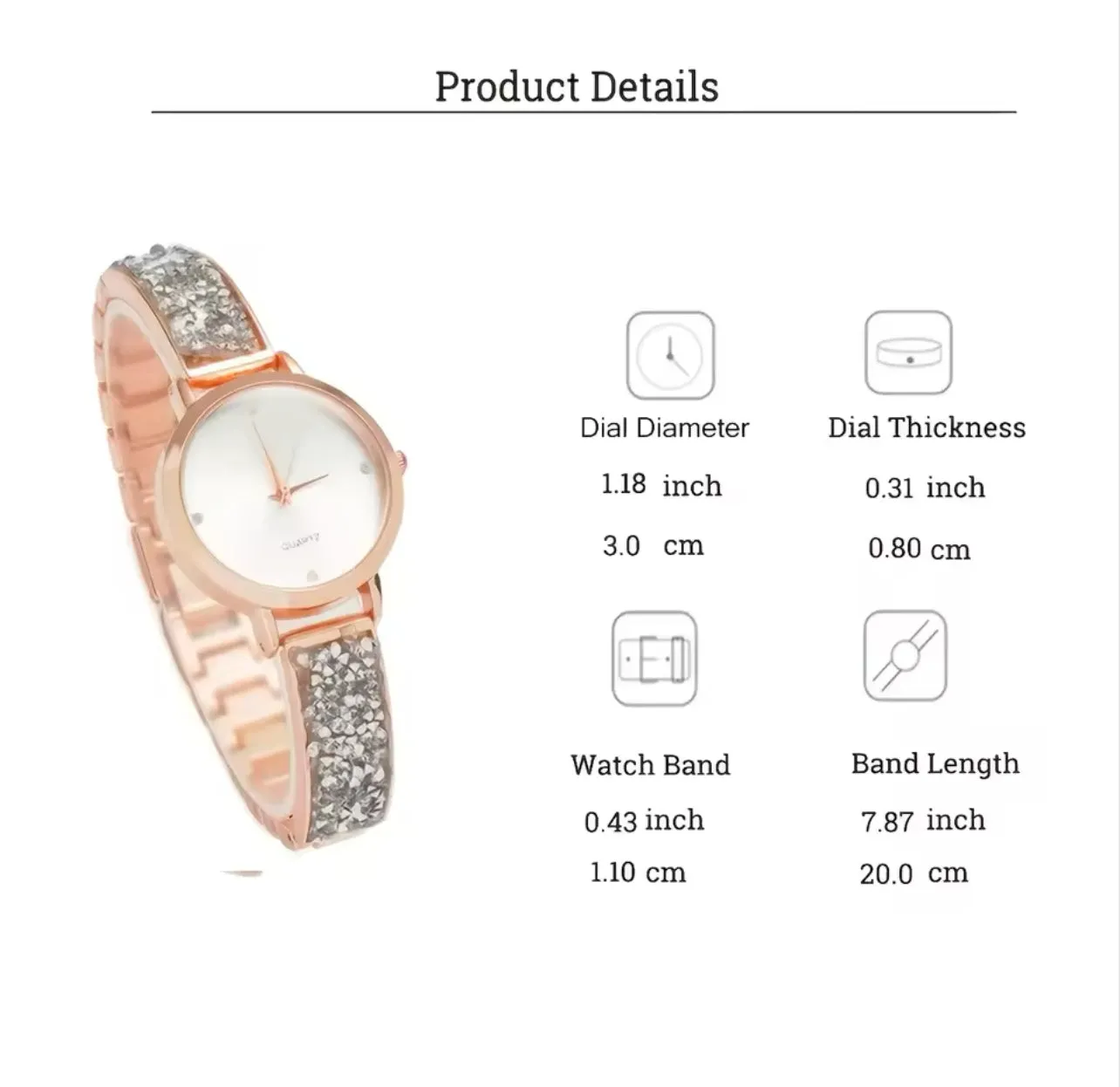Simple Lady Quartz Watch   Bracelet Set Fancy Women 407885