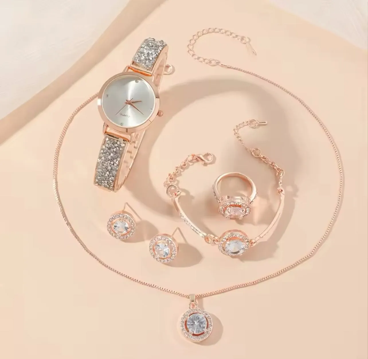 Simple Lady Quartz Watch   Bracelet Set Fancy Women 407885