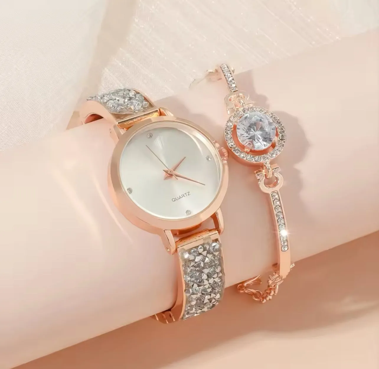 Simple Lady Quartz Watch   Bracelet Set Fancy Women 407885