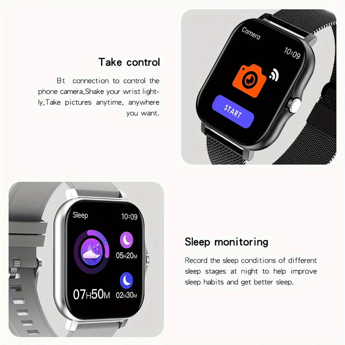 Smart Watch for Men Women Gift 1.44" Screen Full Touch Sports Fitness Watches Bluetooth Calls Digital Smartwatch Wristwatch