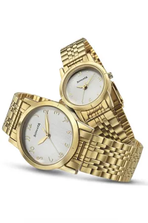 SONATA Metal Strap Couple Watch