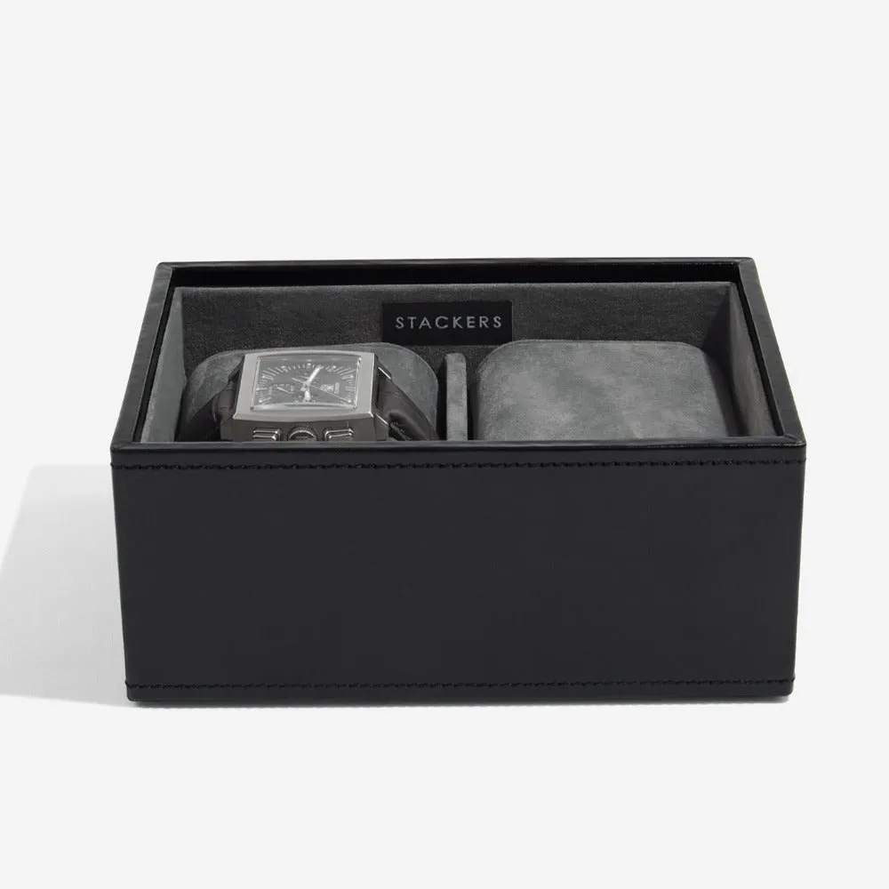 Stackers Executive Black Cufflink & Watch Box 73187