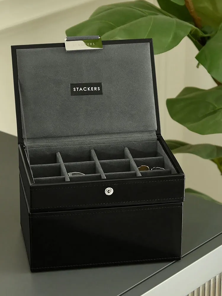 Stackers Executive Black Cufflink & Watch Box 73187