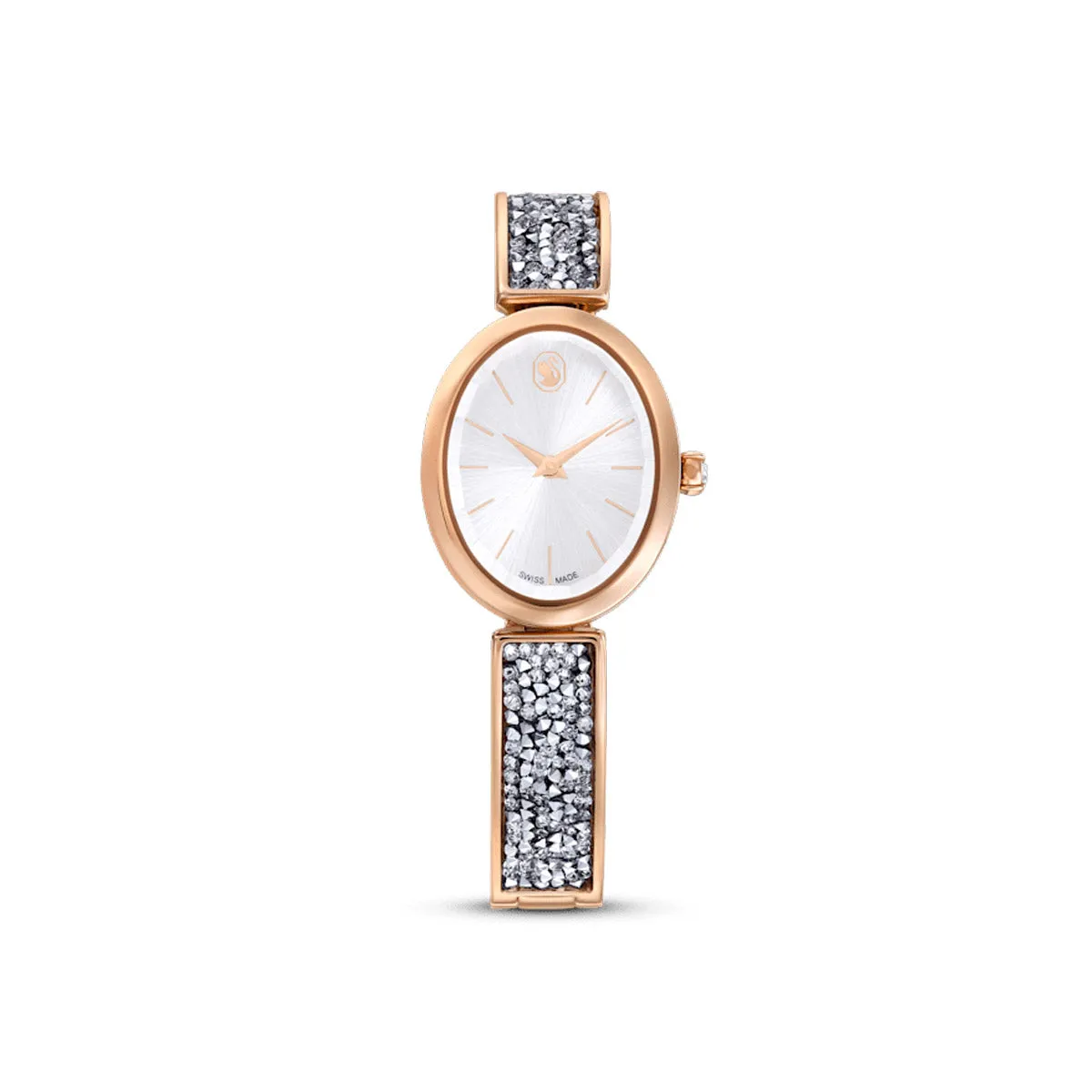 Swarovski Rose Gold-Tone Crystal Rock Oval Watch