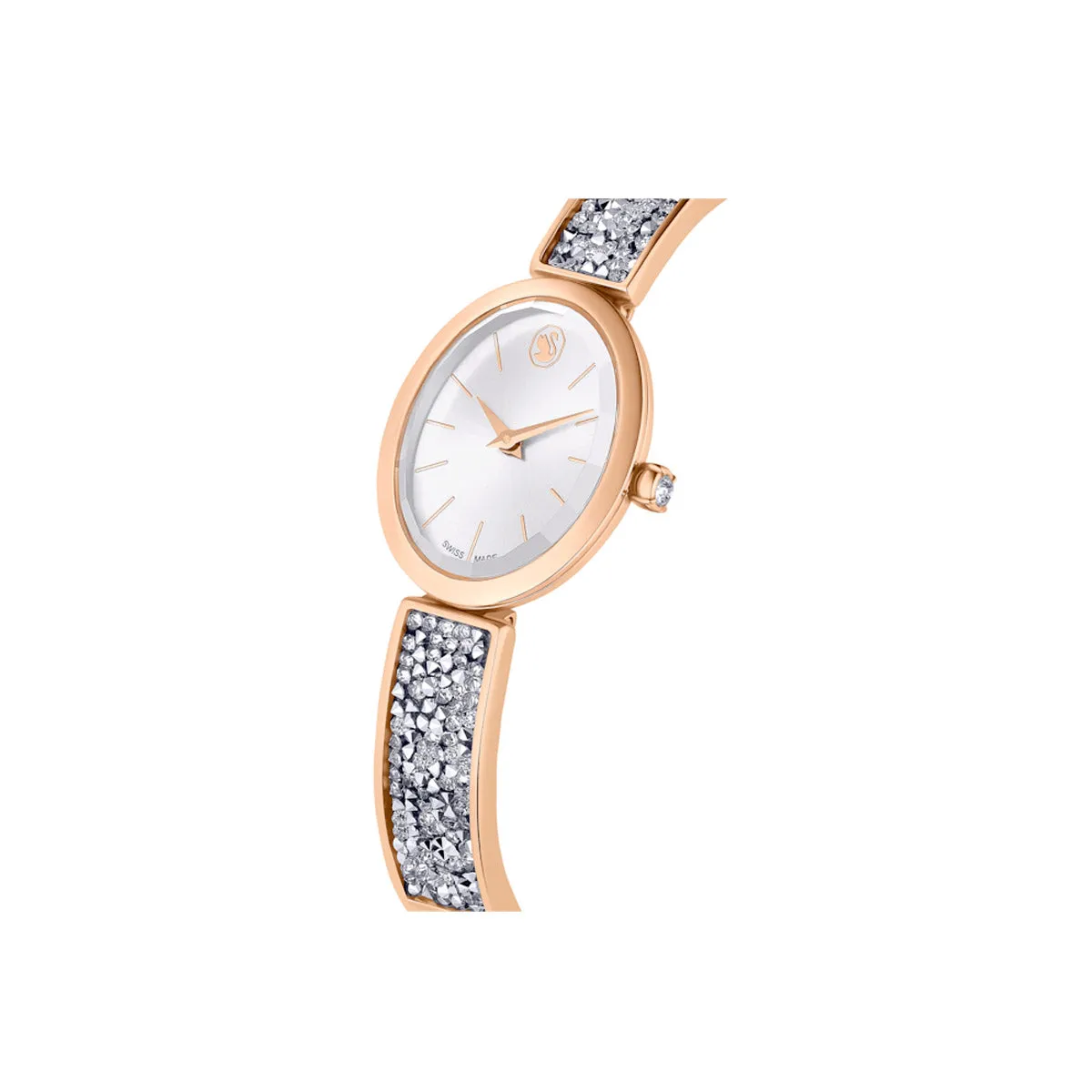 Swarovski Rose Gold-Tone Crystal Rock Oval Watch