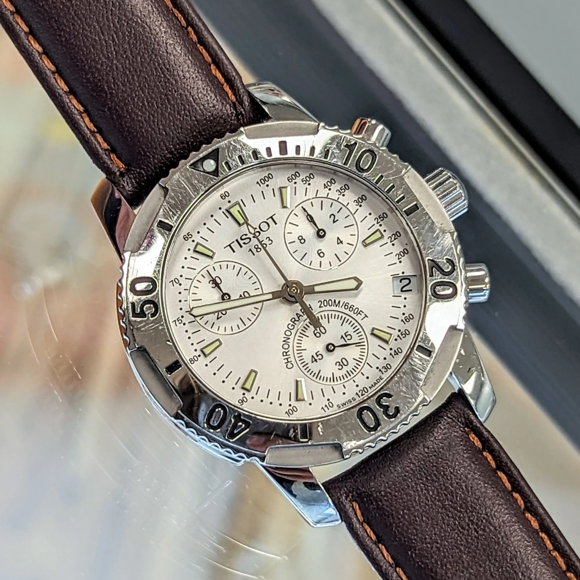 TISSOT PRS 200 Chronograph Watch T362/462K Silver Dial 40mm 200M WR  Wristwatch