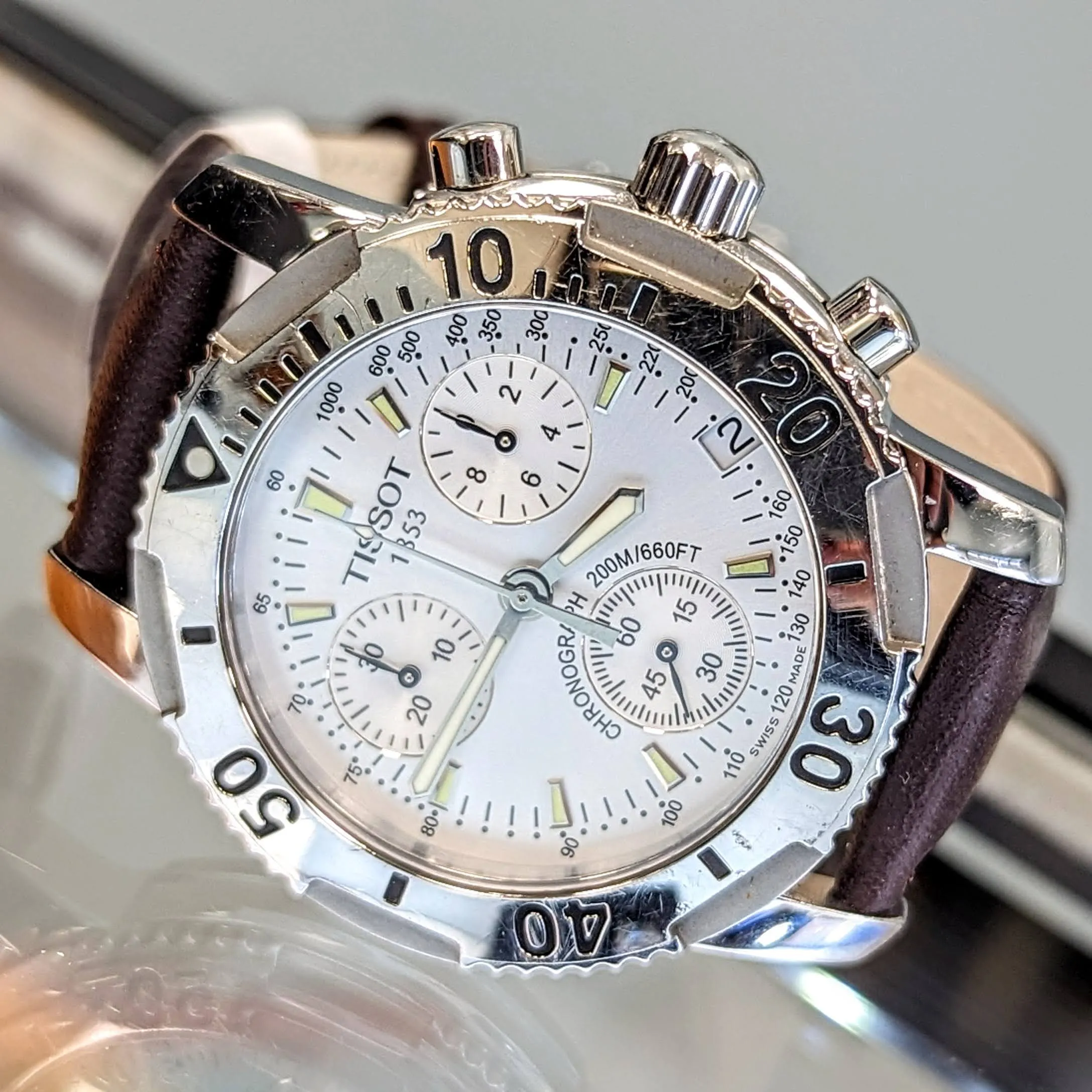 TISSOT PRS 200 Chronograph Watch T362/462K Silver Dial 40mm 200M WR  Wristwatch