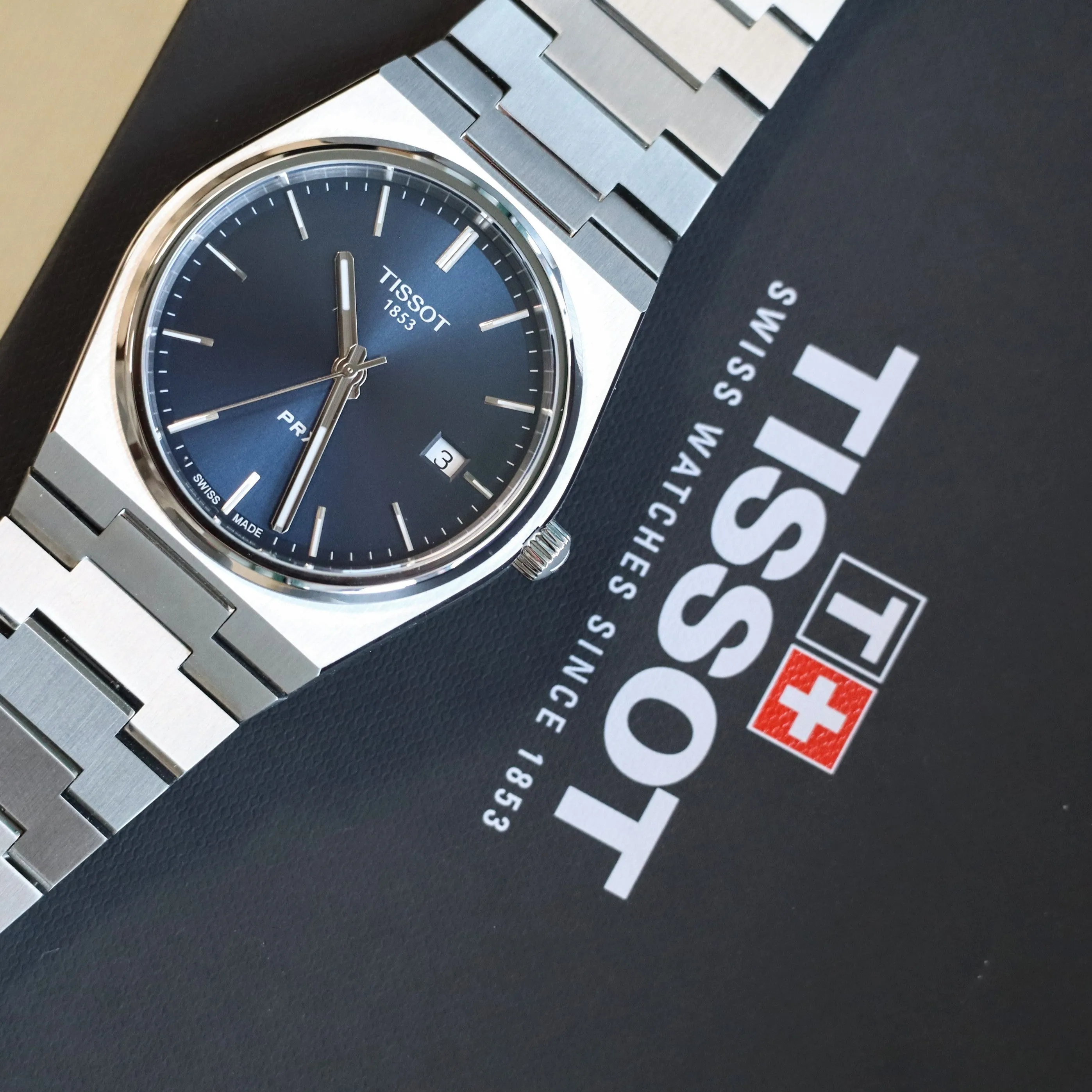 TISSOT PRX Quartz Watch Blue Dial Ref. T137.410 - ALL Original Box, Sleeve & Papers
