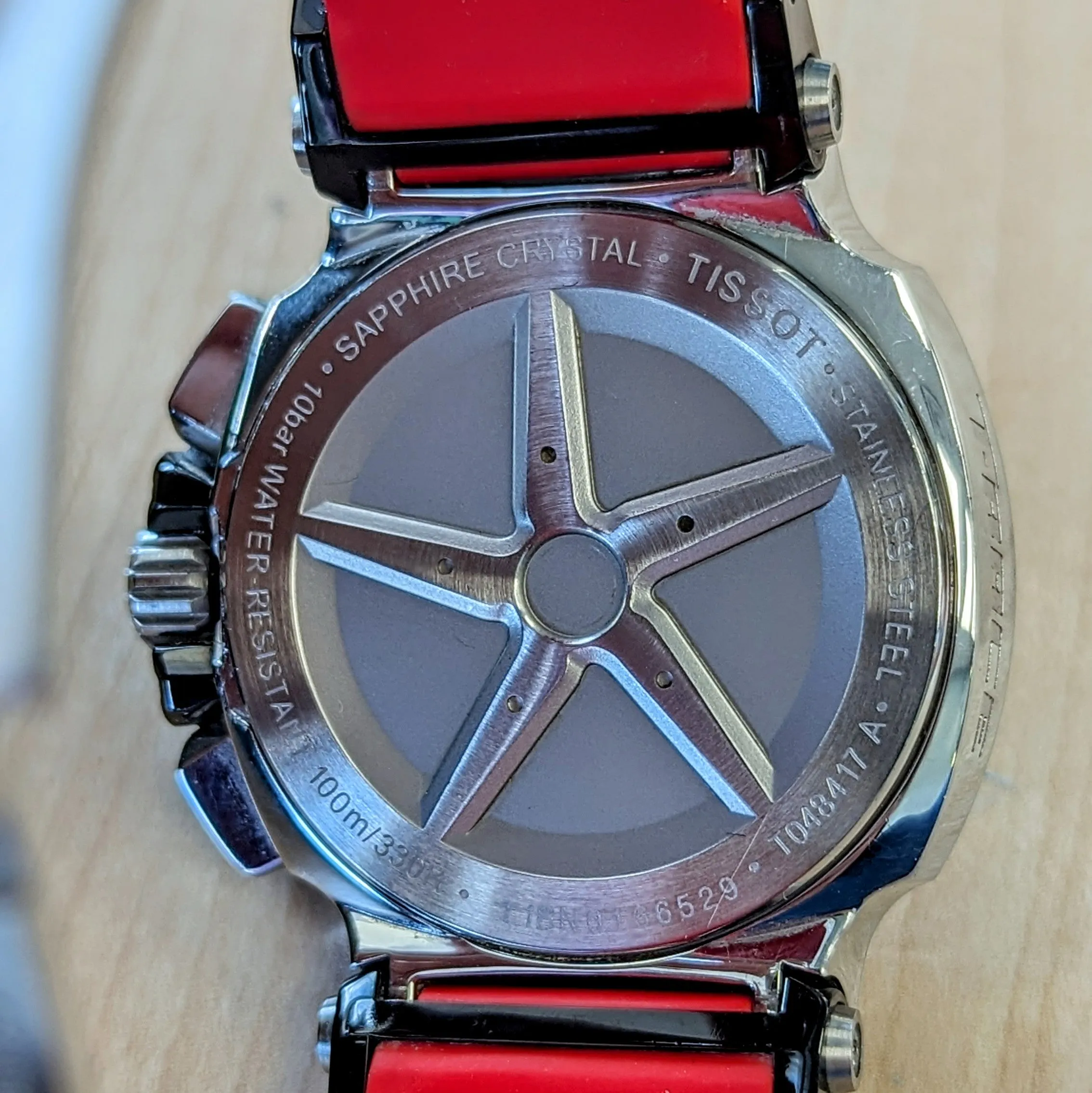 TISSOT T-RACE Chronograph Watch Quartz Date Indicator T048417 A - Original Red Silicone Strap