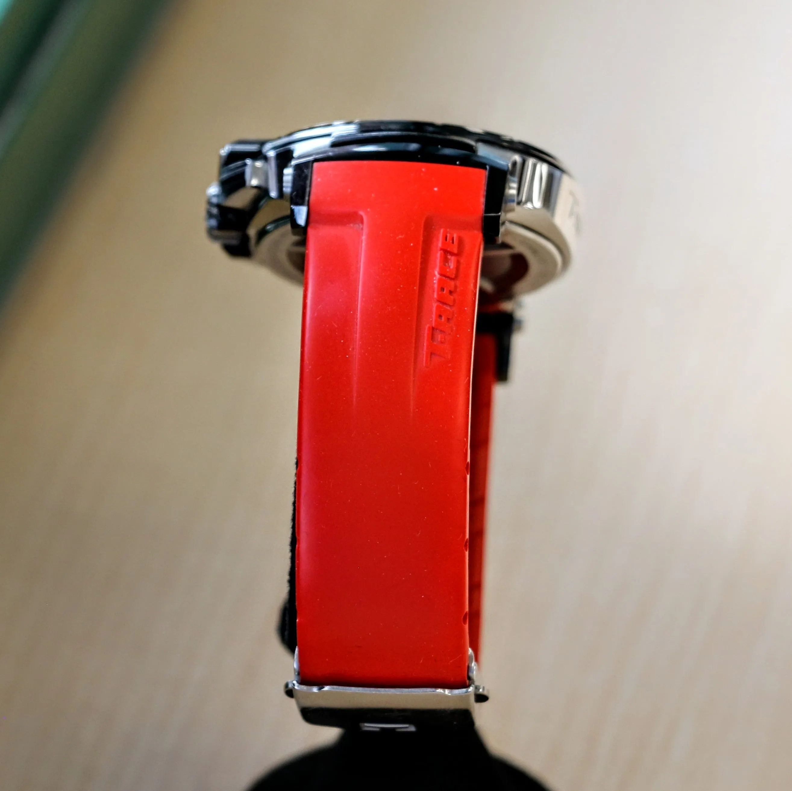 TISSOT T-RACE Chronograph Watch Quartz Date Indicator T048417 A - Original Red Silicone Strap