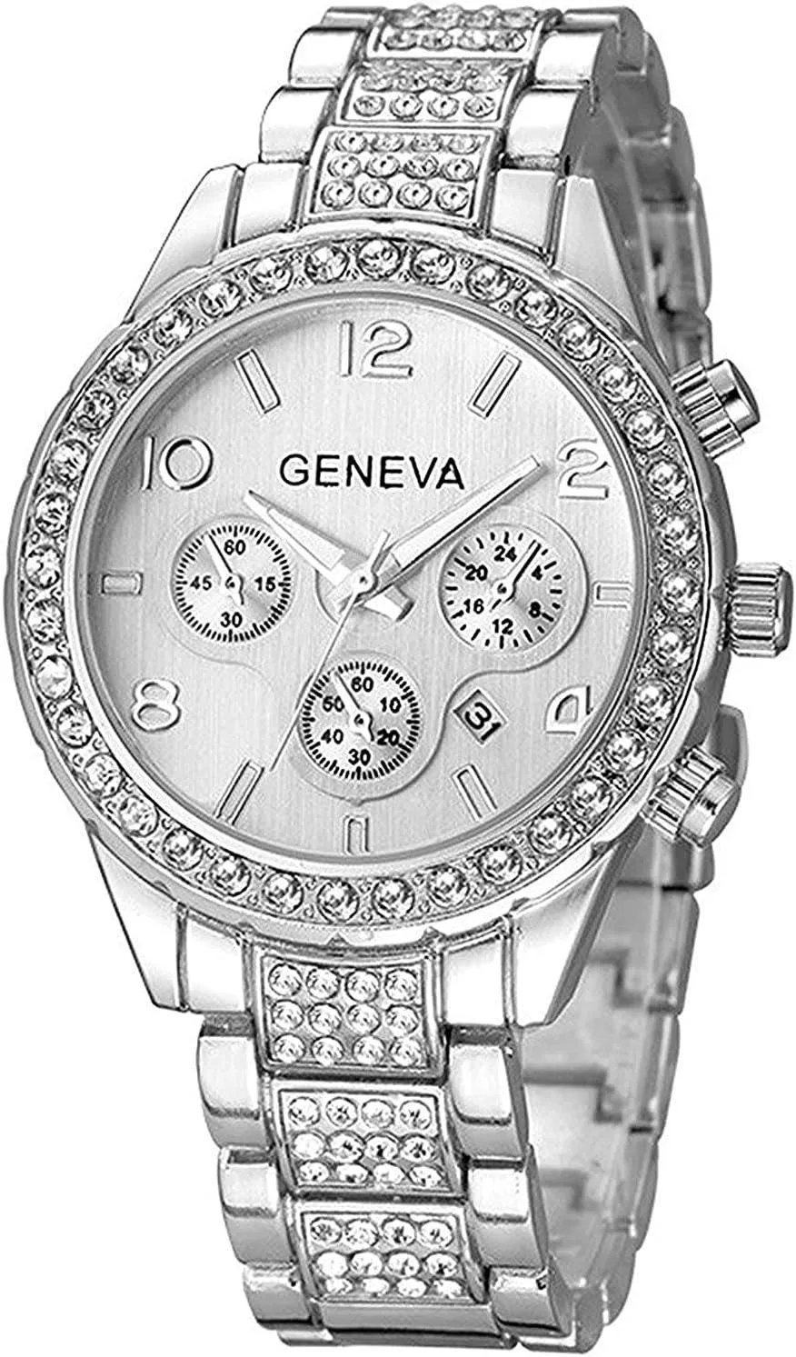Unisex Diamond Watches Luxury Men and Women Calendar Quartz Clock Rose Gold Silver Stainless Steel Watch