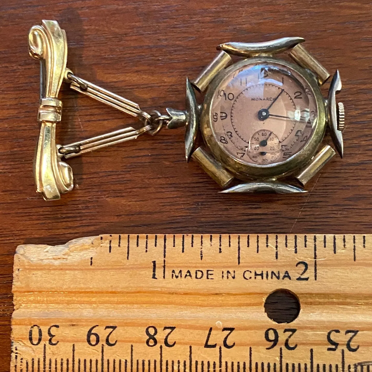 Vintage 10k Rolled Gold Ribbon Brooch Watch