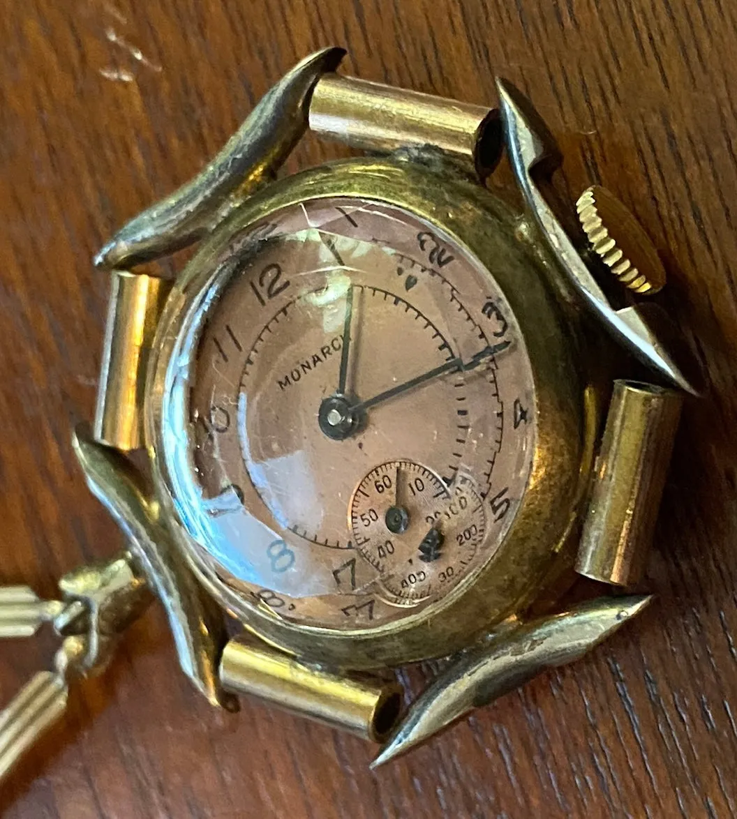 Vintage 10k Rolled Gold Ribbon Brooch Watch