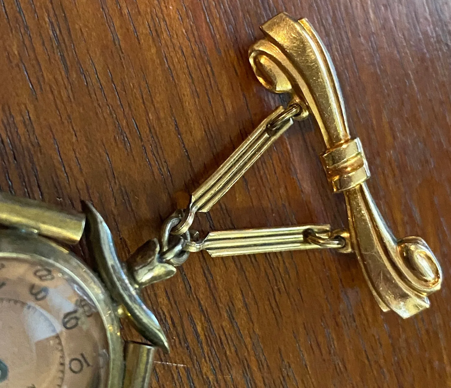 Vintage 10k Rolled Gold Ribbon Brooch Watch