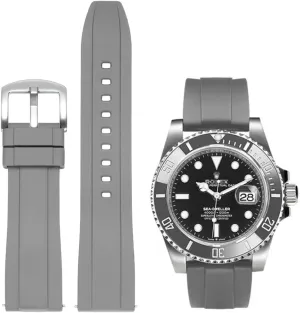 Watch Band Quick Release Fluororubber 19mm 20mm 21mm 22mm Soft Durable Universal FKM Rubber Replacement Band Strap for Men Women