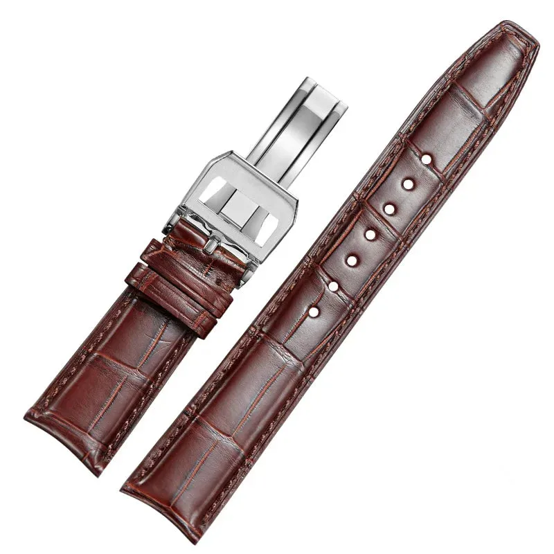 WATCHESMATE 22MM Curved End Leather Watch Straps for IWC Portugieser