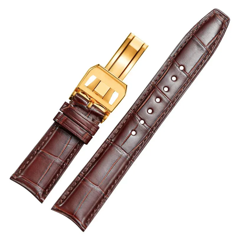 WATCHESMATE 22MM Curved End Leather Watch Straps for IWC Portugieser