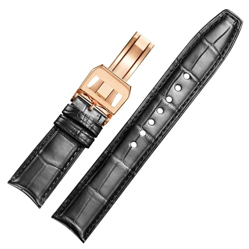WATCHESMATE 22MM Curved End Leather Watch Straps for IWC Portugieser