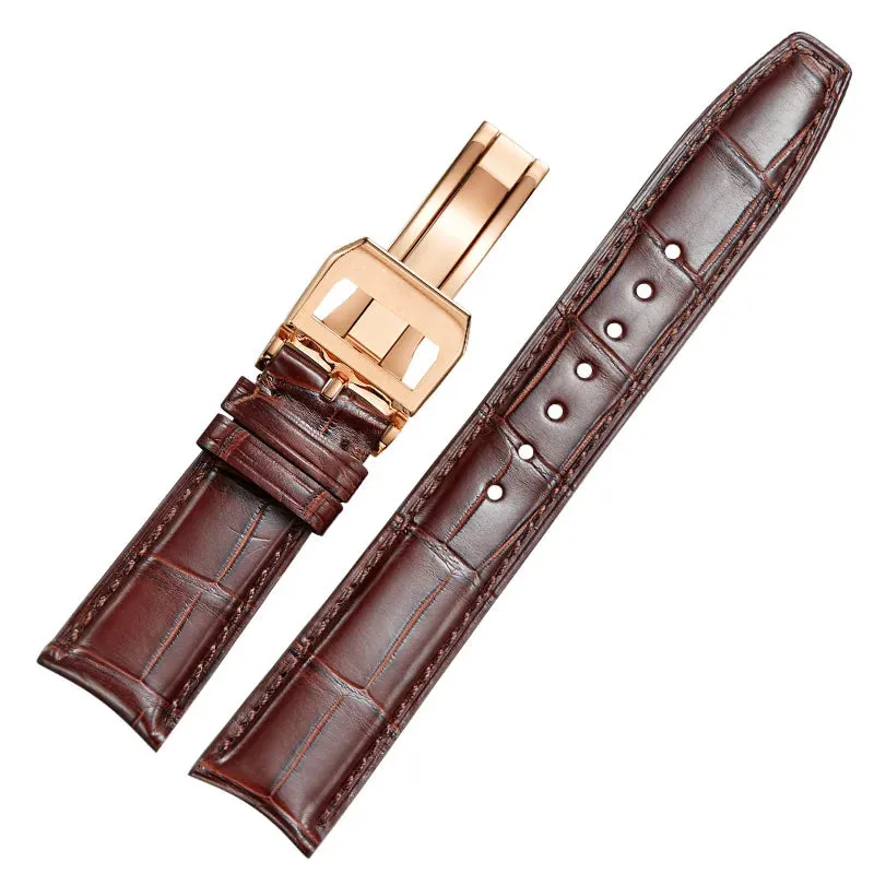 WATCHESMATE 22MM Curved End Leather Watch Straps for IWC Portugieser