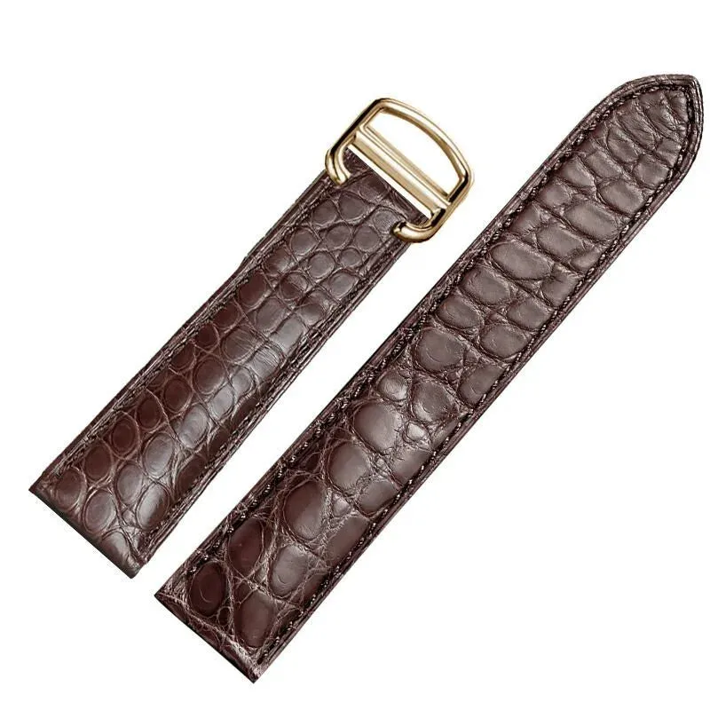 WATCHESMATE Brown Leather Strap for Cartier Tank Collection Watches