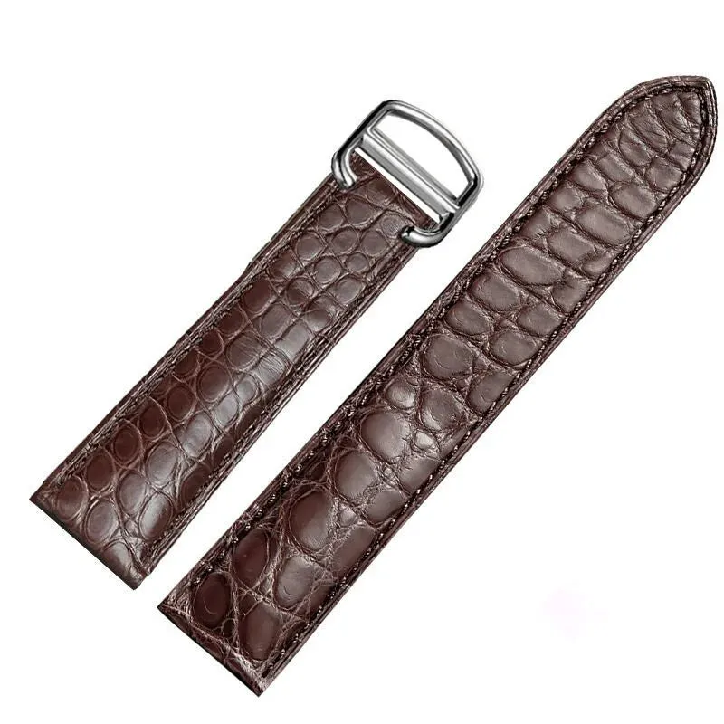 WATCHESMATE Brown Leather Strap for Cartier Tank Collection Watches