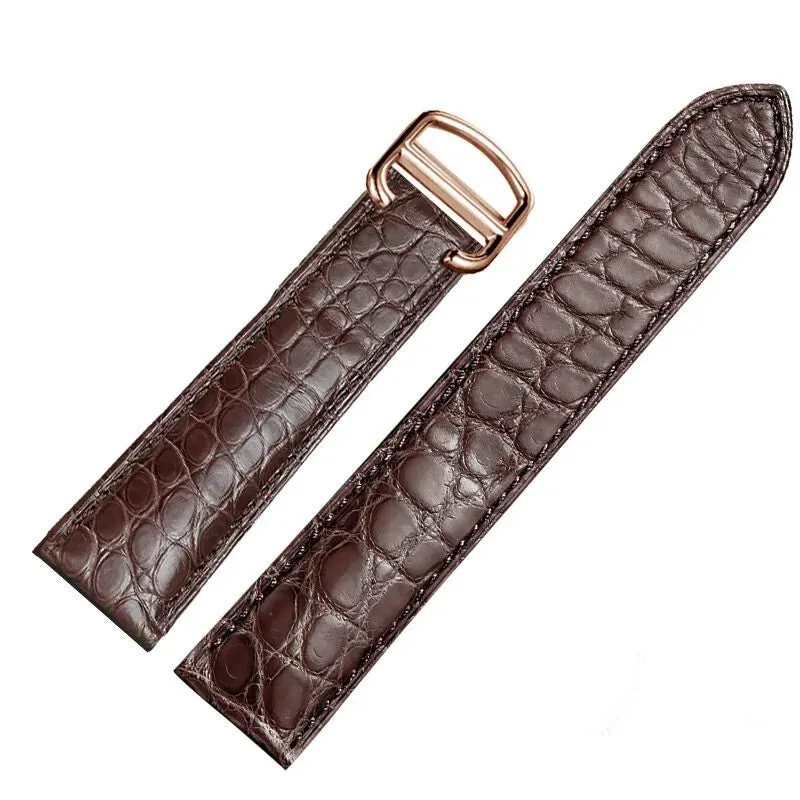 WATCHESMATE Brown Leather Strap for Cartier Tank Collection Watches