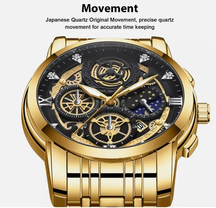 Waterproof Men Watch Classic Business Stainless Steel Quartz Luminous Wristwatch