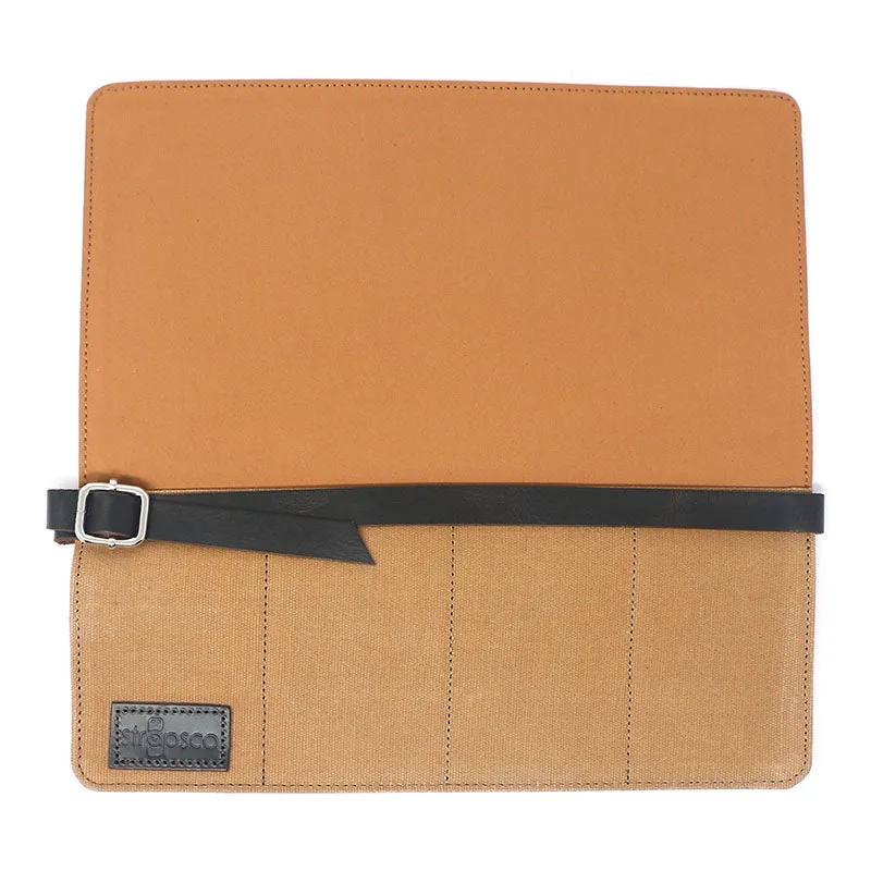 Waxed Canvas Watch Roll for 4 Watches