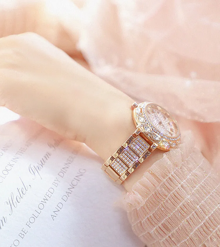 Women's Luxury Fashion Diamond Quartz Stainless Steel Wrist Watch
