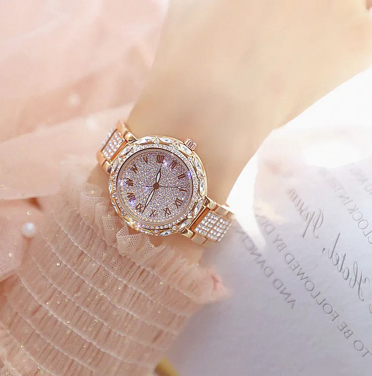 Women's Luxury Fashion Diamond Quartz Stainless Steel Wrist Watch