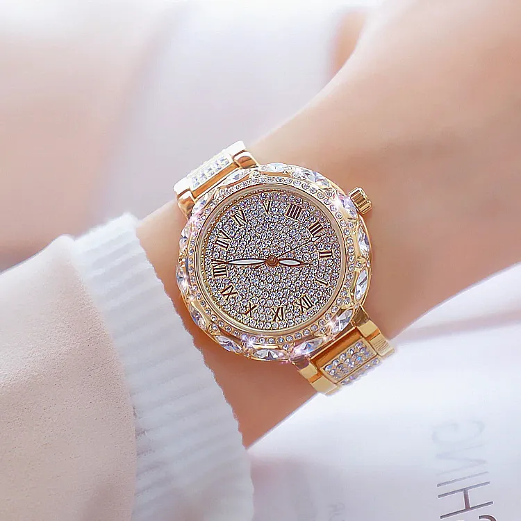 Women's Luxury Fashion Diamond Quartz Stainless Steel Wrist Watch